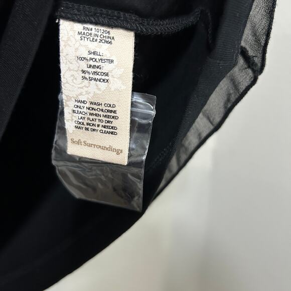 Soft Surroundings Blouse Women Medium Black Belvedere Tunic Sheer Sleeve - Picture 10 of 10